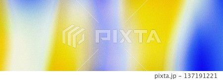 Bright Yellow Blue and White Grainy Gradient Abstract Background with Soft Iridescent Light Streaks 137191221
