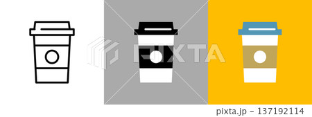 カフェのドリンクカップアイコン 137192114