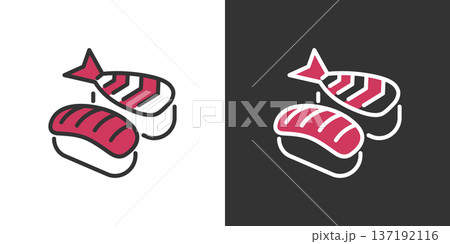 シンプルなお寿司アイコン 137192116
