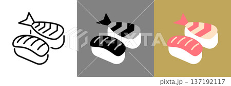 シンプルなお寿司アイコン 137192117