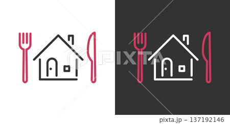 シンプルなテイクアウトとデリバリーのアイコン 137192146