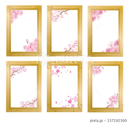 フレーム飾り枠　桜の花 137192300