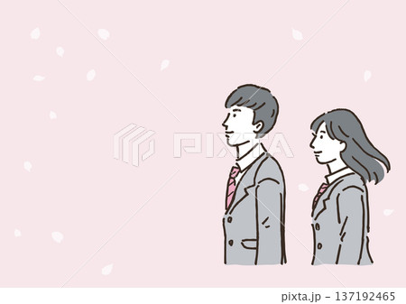 卒業入学の季節/高校生のイメージイラスト 卒業入学の季節/高校生のイメージイラスト 137192465