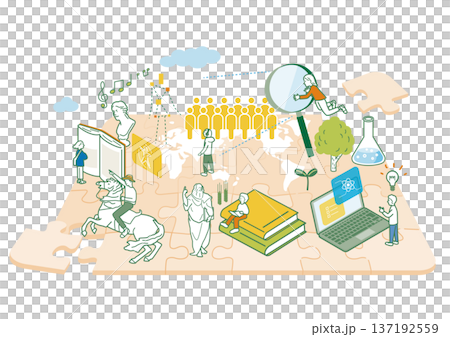 リベラルアーツ教育のイメージイラスト リベラルアーツ教育のイメージイラスト 137192559