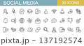 ソーシャルメディアやsnsに関するラインアイコンセット 137192574