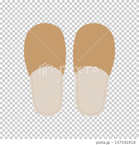 Illustration of beige slippers 137192818