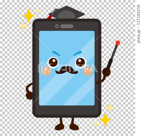 智慧型手機手持指針的角色插圖 137193250