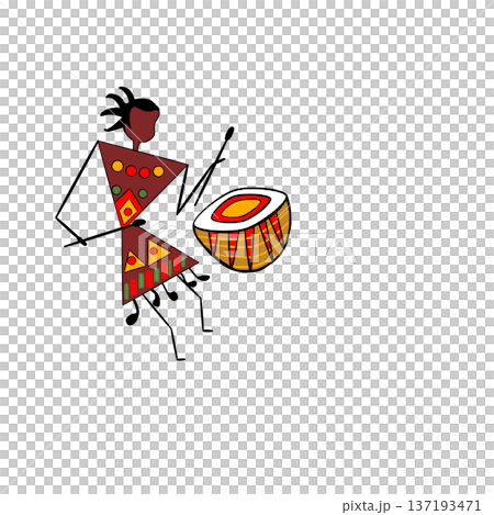 warli painting art playing an instrument warli painting art playing an instrument 137193471