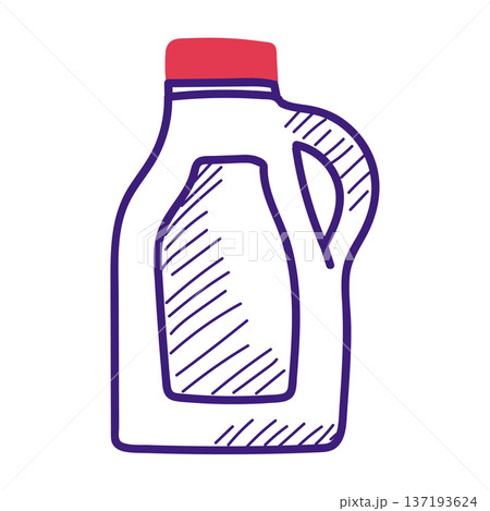 Liquid detergent doodle icon vector isolated 137193624
