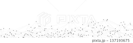 Abstract technology background with dots connected by lines forming a minimalist mesh and plexus shape. Futuristic digital network design for data, science, innovation, and modern web projects. 137193675