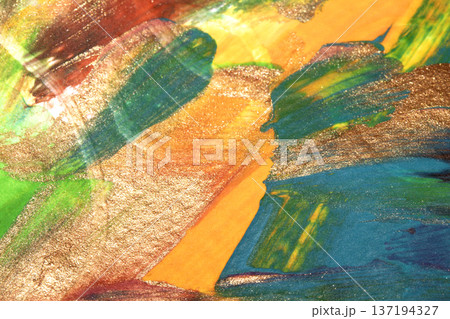 Vibrant thick strokes of richly pigmented acrylic ink paint abstract texture background Vibrant thick strokes of richly pigmented acrylic ink paint abstract texture background 137194327