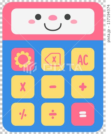 Cute Calculator Character for Math Education Finance Accounting and School Office Stationery Supplies 137194374