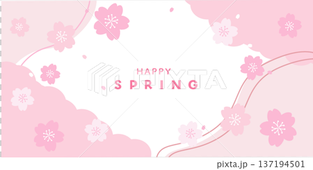 春のバナーイラスト 春の背景イラスト 桜のバナー ピンク シンプル 春のバナーイラスト 春の背景イラスト 桜のバナー ピンク シンプル 137194501