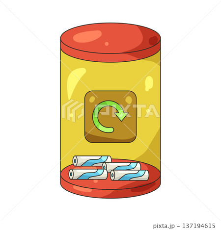 Illustration of battery bin Illustration of battery bin 137194615