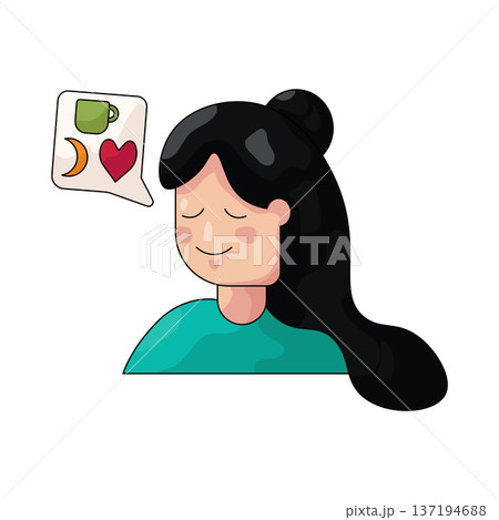 Illustration of smiling woman Illustration of smiling woman 137194688