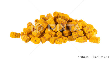 Bee bread isolated on white background. Pile of granules bee bread or perga. Clipping path. Bee bread isolated on white background. Pile of granules bee bread or perga. Clipping path. 137194784