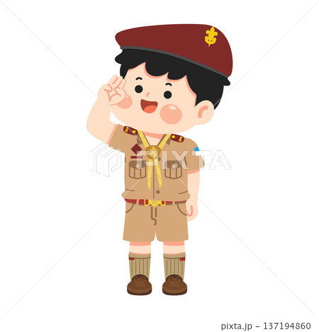 Boy Scout Saluting Student Thailand Boy Scout Saluting Student Thailand 137194860