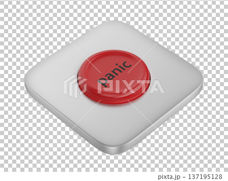 Red round panic button Red round panic button 137195128