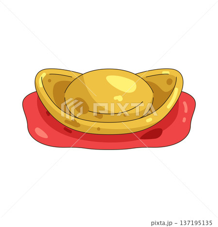 Illustration of Chinese gold ingot 137195135