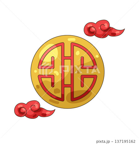 Illustration of Chinese circle ornament Illustration of Chinese circle ornament 137195162