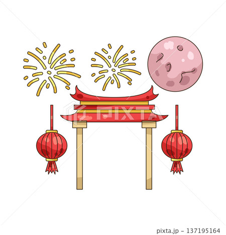 Illustration of torii gate Illustration of torii gate 137195164