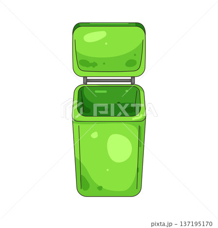 Illustration of open trash bin 137195170
