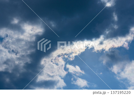 初冬の空 雲に隠れた太陽の輝きと青空01 初冬の空 雲に隠れた太陽の輝きと青空01 137195220