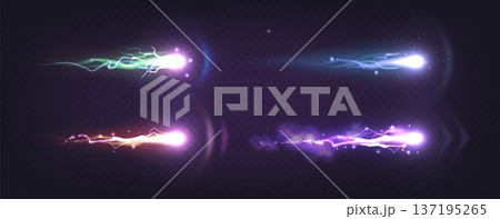 Realistic laser gun effects with neon energy beams Realistic laser gun effects with neon energy beams 137195265