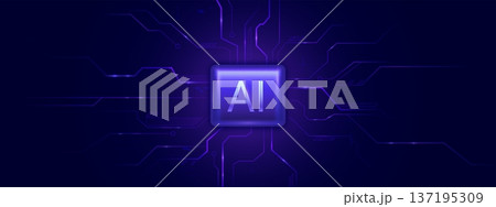 AI technology background with circuit pattern 137195309