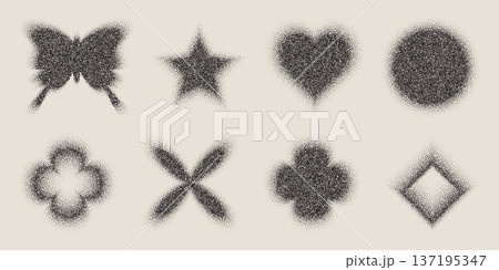 Grainy gradient shapes, noisy halftone patterns 137195347