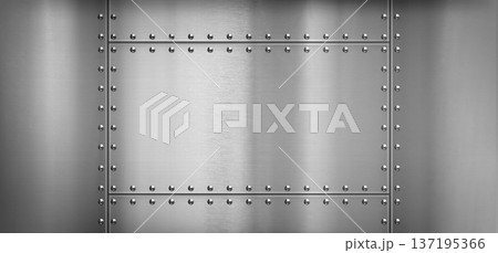 Steel metal border background with rivets, texture Steel metal border background with rivets, texture 137195366