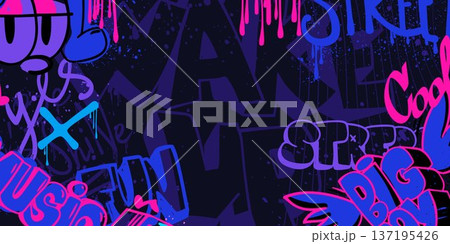 Urban hiphop or rap street art graffiti background Urban hiphop or rap street art graffiti background 137195426