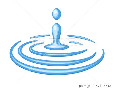Cartoon drop with ripple effect icon Cartoon drop with ripple effect icon 137195648