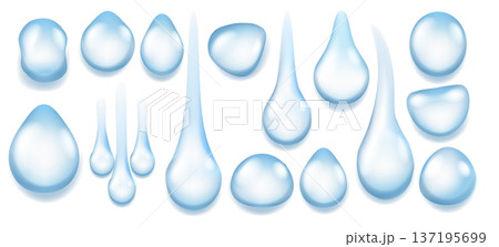 Liquid transparent realistic drops 137195699