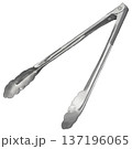開いたトングのイラスト。リアルなタッチ 137196065
