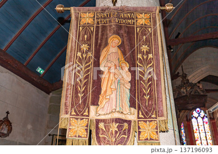 Parish close church of Confort Meilars, finistere, brittany, france 137196093