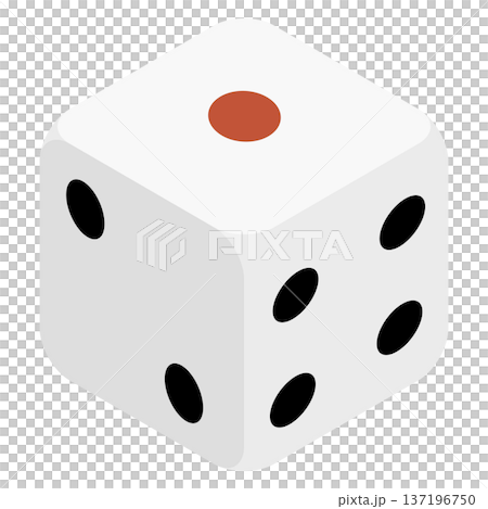 Simple single dice vector illustration 137196750