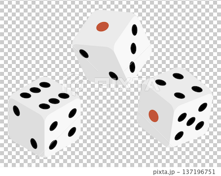 Board game style vector illustration of three dice lined up Board game style vector illustration of three dice lined up 137196751