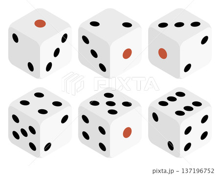 サイコロのベクターイラストセット 137196752