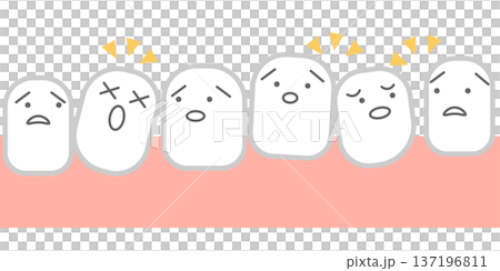 歯並びが悪い歯のキャラクターのイラスト素材 137196811