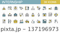 インターンシップに関するラインアイコンセット　カラー 137196973