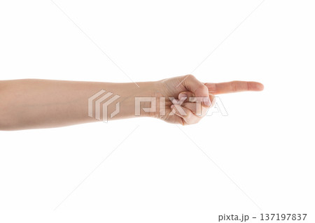 Young female right hand show thumbs up gesture isolated on white Young female right hand show thumbs up gesture isolated on white 137197837
