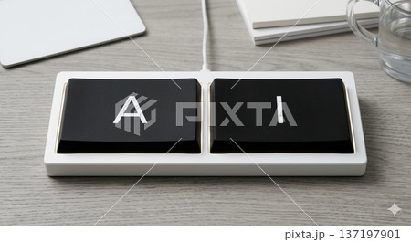 「A」と「I」のキーのみを配置したミニマルなAI専用キーボード 「A」と「I」のキーのみを配置したミニマルなAI専用キーボード 137197901