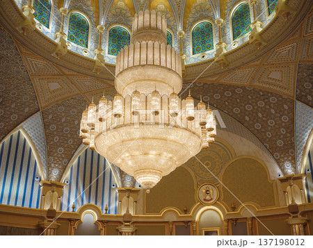 Abu Dhabi, UAE January 15, 2024 Qasr Al Watan Palace Grand Hall Interior 137198012