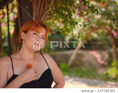 Young woman walking in old town, Antalya, Turkey 137198165