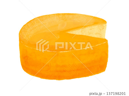 水彩 チーズ 食材イラスト 単体素材 ペットフード 137198201