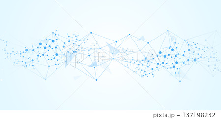 Structure molecule and communication Dna, atom, neurons. Science concept for your design. Connected lines with dots. Medical, technology, chemistry, science background. illustration. 137198232