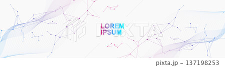 Global network connection website header or banner design. Abstract background with connecting dots and lines. Global business. Social network communication. Internet technology. Vector illustration 137198253