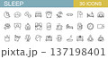 睡眠に関するラインアイコンセット 137198401