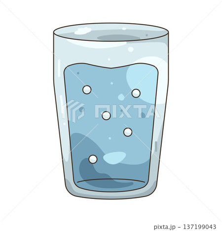 Illustration of glass of water Illustration of glass of water 137199043
